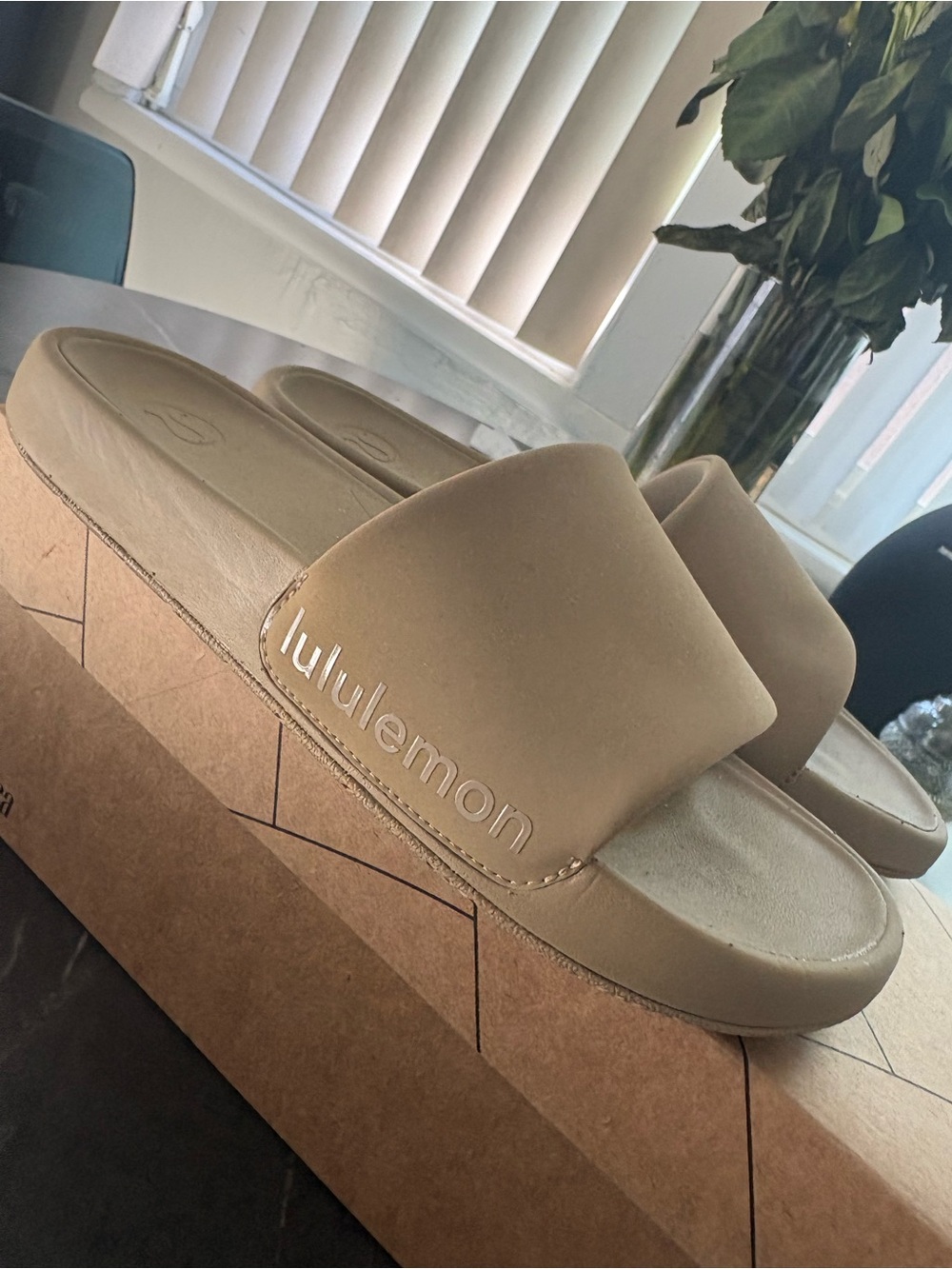 lululemon athletica Women's Beige Slide Sandals restfeel slide suze 7